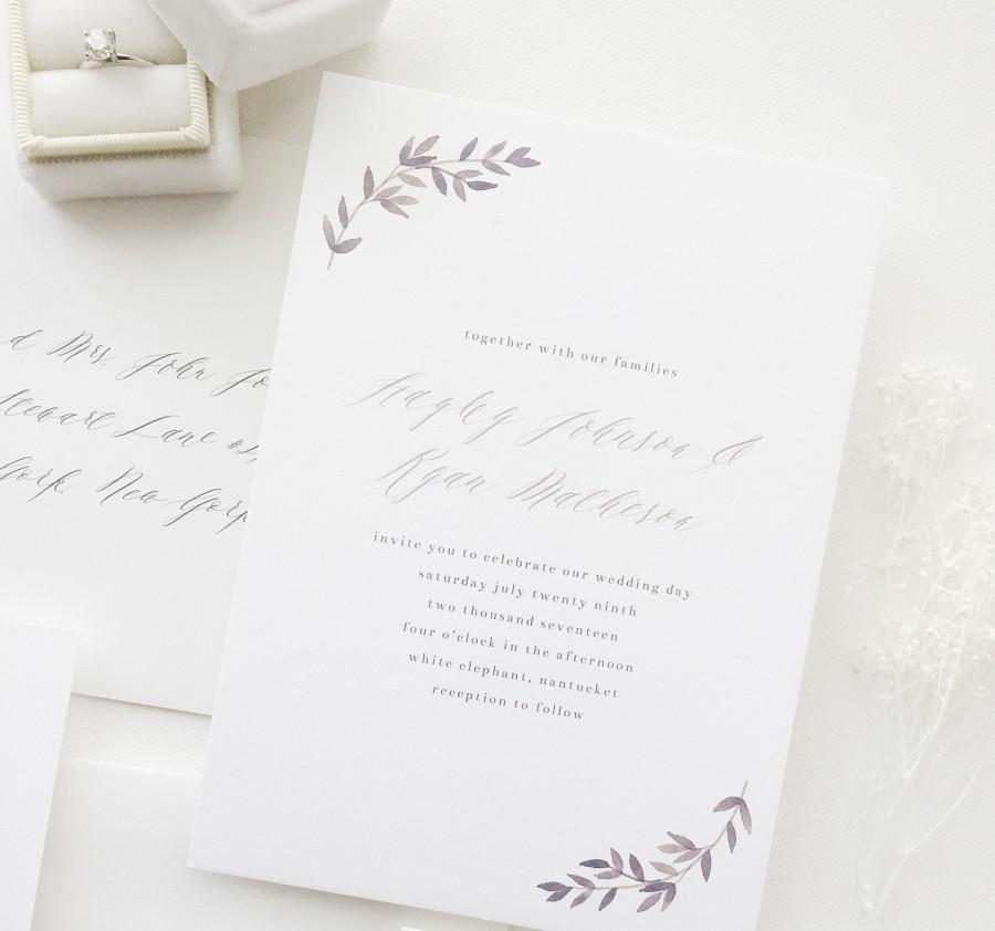 Mariage - INVITATION SAMPLE Hayley Simple Wedding Invitation / Watercolor Save the Date / Watercolor Wedding Invitation / Modern Wedding Invite