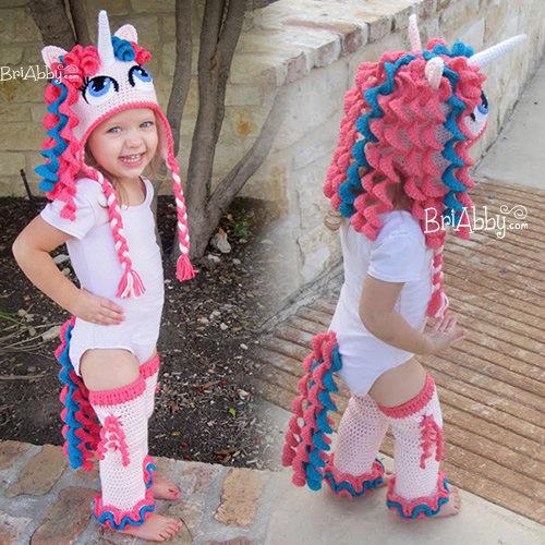 زفاف - Crochet Unicorn / Pony Hat, Leggings & Tail Pattern Pack (PDF FILE)