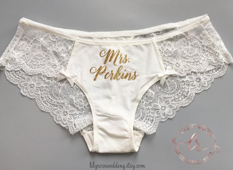 Mariage - Personalized Lingerie, Bride Panties, Bridal Shower Gift, Mrs Panties, Personalized Panties Underwear, Honeymoon, Bachelorette, Bride Gift