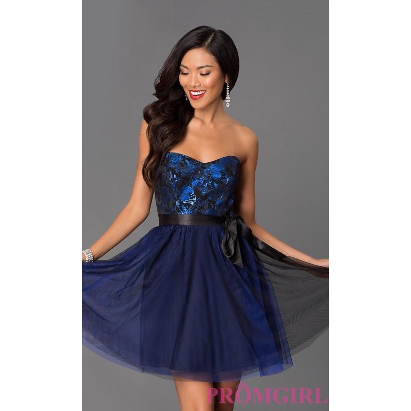 Wedding - Short Strapless Royal Blue Homecoming Dress - Discount Evening Dresses 