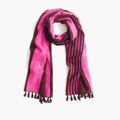 زفاف - Brushed silk striped scarf