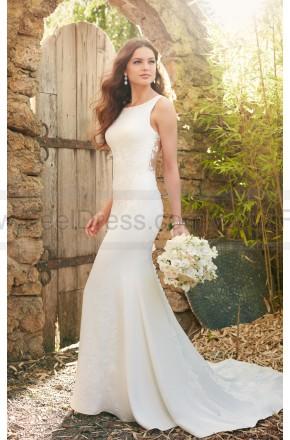 زفاف - Essense of Australia Classic Lace Applique Wedding Dress With Illusion Back Style D2269