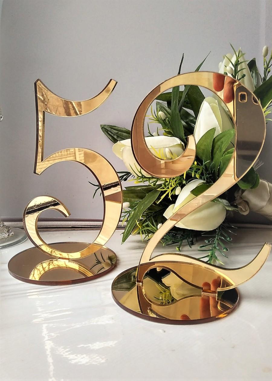 Mariage - Wedding Table Number Classic Gold Table Number Gold Table Number Elegant Table Number Stand Table numbers for wedding gold Gold decor