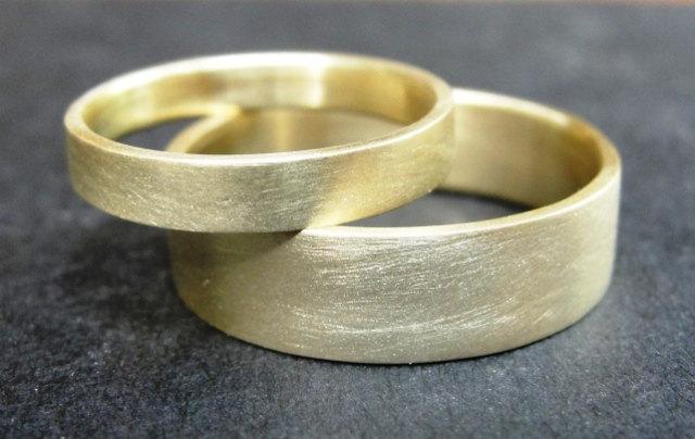 Hochzeit - Wedding Band Set - Wedding Rings - Gold Wedding Bands Set - Matching Wedding Rings - Unique wedding ring set - His and Hers Wedding Rings