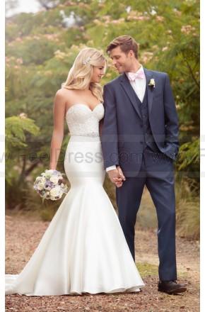 Свадьба - Essense of Australia Classic Trumpet Wedding Dress With Sheer Embroidered Bodice Style D2202