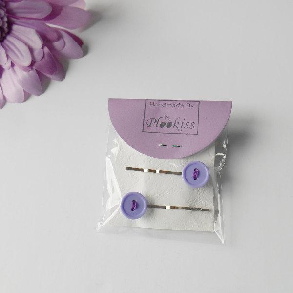 Wedding - Lavender Decorative Clips,  Cute Button Bobby Pins for Girls, Bridal Wedding Hair Accessory, Round Pastel Design, Birthday Present for Wife
