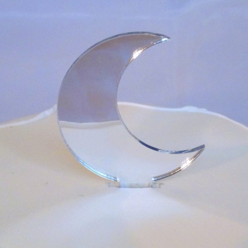 Hochzeit - Sun Moon & Stars Cake Toppers in Silver Mirror Acrylic - 10cm / 4"