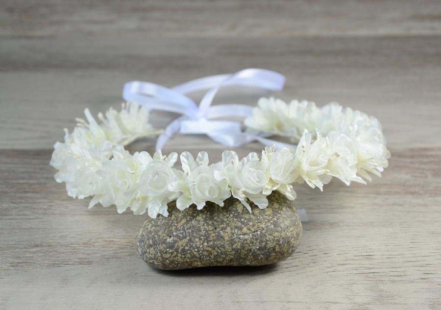 Hochzeit - Bridal Flower Crown, ivory flower headband wedding headpiece, flower head wreath, wedding crown, woodland, rustic, flower girl,  bohemian