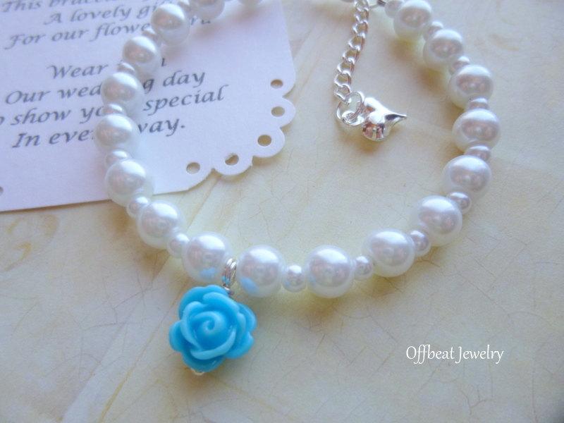 Hochzeit - Flower Girl Bracelet, Flower Girl Gift, Pearl Flower Girl Bracelet, Pearl Childrens Bracelet, Pearl Childs Bracelet, Pearl Kids Bracelet