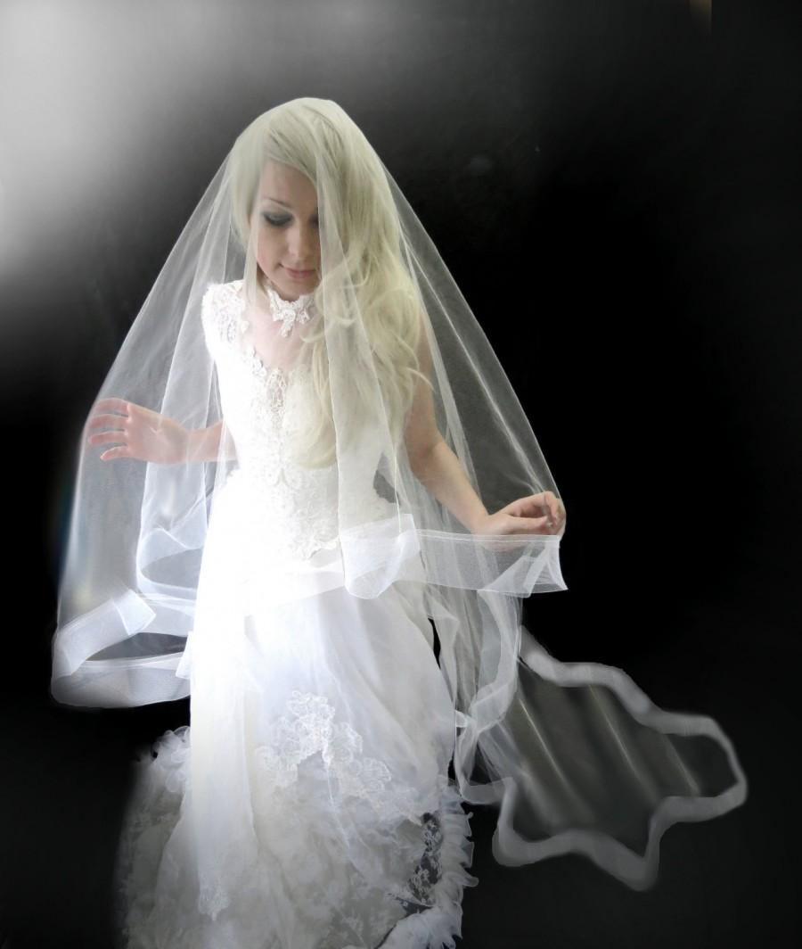 زفاف - Cathedral horsehair veil -- New 2017 styles White Diamond Ivory Off White Bridal glamour wedding floor chapel