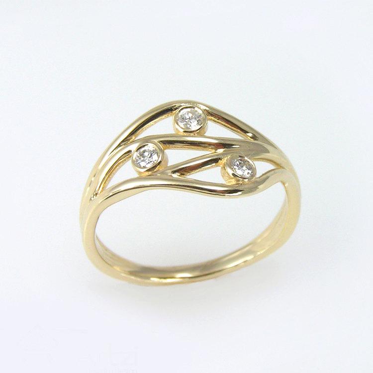 زفاف - Diamond Engagement ring,Diamond Ring,Past Present Future Ring, Diamond PPF ring,ppf engagement ring,Past Present Future