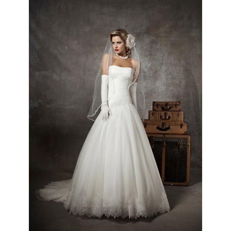 Свадьба - Designer Elfenbein Hochzeitskleid mit trägerlosen weichen Sweetheart Ausschnitt - Festliche Kleider 