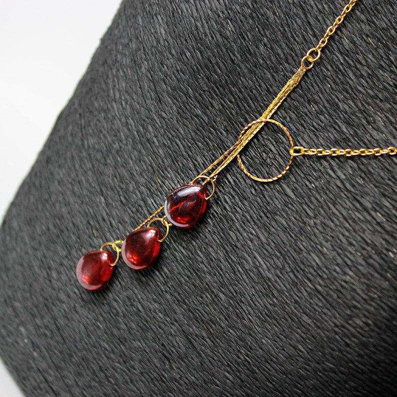 Mariage - ruby necklace backdrop red gold jewelry gift for girlfriend layering necklace gold red gifts for her elegant necklace back valentine day b15