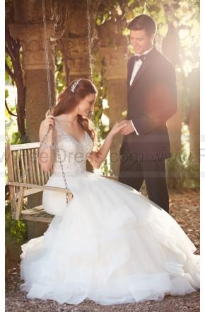 زفاف - Essense of Australia Beaded Strap Wedding Dress With Full Textured Skirt Style D2259