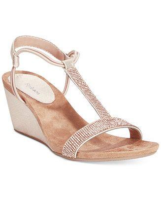 Wedding - Style&co. Mulan 2 Embellished Evening Wedge Sandals, Only At Macy's