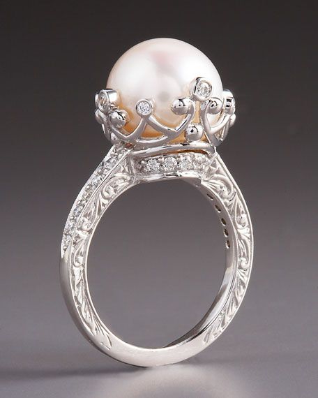 زفاف - Pearl & Diamond Ring