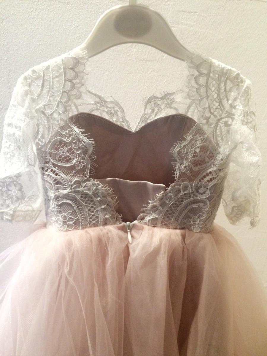Mariage - flower girl dress, Espana flower girl dresses,  blush flower girl dress, child dress, baby dress, light pink dress, wedding dress