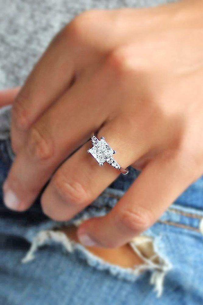 Wedding - 15 Breathtaking Princess Cut Engagement Rings