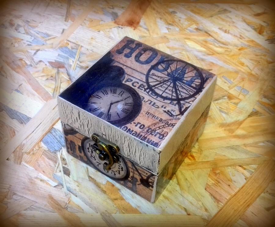 Mariage - Retro box, treasure box, wooden box, decoupaged box, keepsake box, perfect gift, housewarming gift, shabby chic, memory box, vintage box