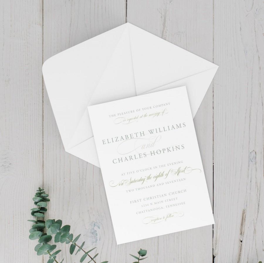 Mariage - Wedding Invitation - Wedding Announcement - DIY Printable - Elegant Calligraphy, Script, Typography