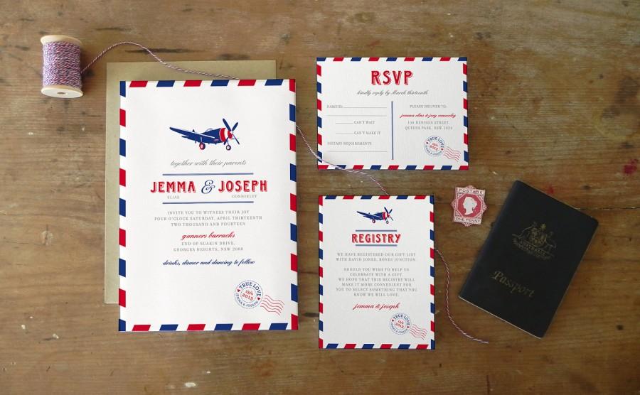 Hochzeit - DIY Printable Wedding Invitation Royal Mail - 4 pieces