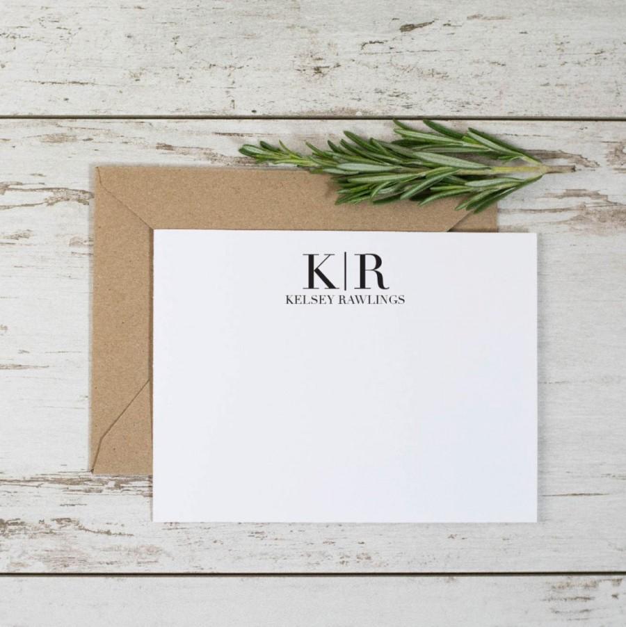 Wedding - INITIAL Thank You Cards(8pk). Monogram Thank You Notes. Personalized Stationery. Notecard. Personalized. Stationary. Note Card. Stationery.