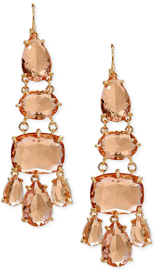 Mariage - Lauren Ralph Lauren Gold-Tone Multi-Stone Chandelier Earrings