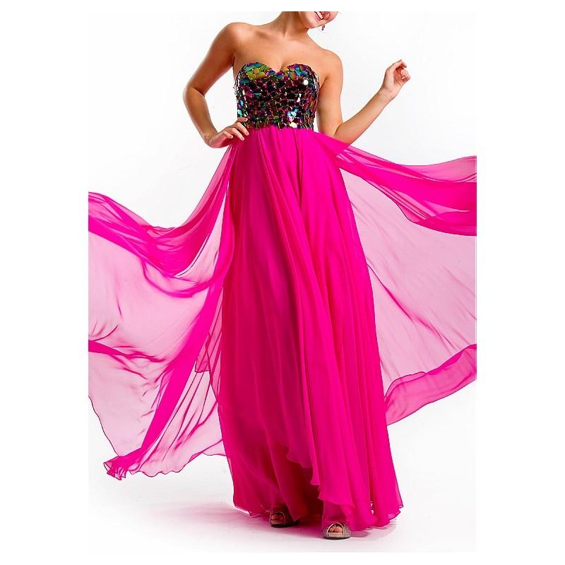 Hochzeit - Fashionable Chiffon A-line Strapless Sweetheart Beaded Full Length Prom Dress - overpinks.com
