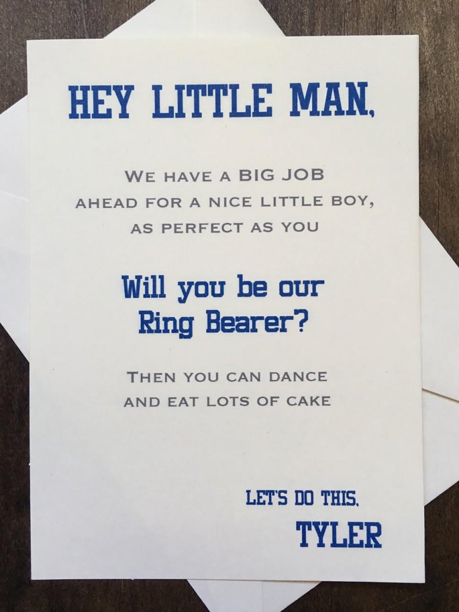 Mariage - Ring Bearer Card Invite - Will you be my Ring Bearer? Funny & Cute