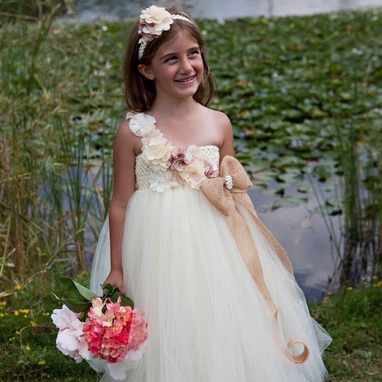 Mariage - Flower Girl Dress, Flower Girl Dresses, Burlap Tutu Dress, Baby Tutu Dress, Birthday, Weddings, Wedding