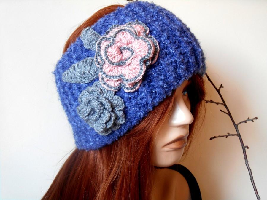 Mariage - Women Crochet Headband, Knitted Hair Band, Crochet Ear Warmer, Knitted Neck Warmer, Cotton Ear Warmer, Gray Ear Warmer, Women Neck Warmer