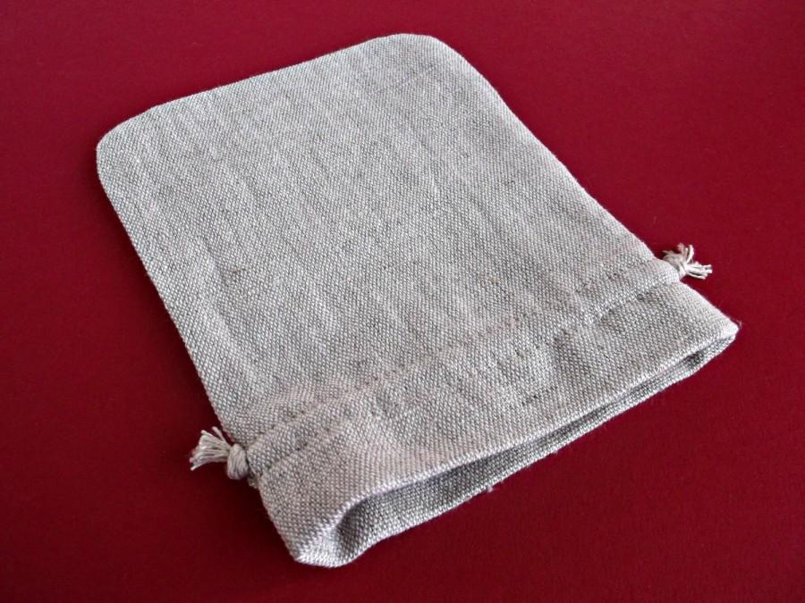 زفاف - Product packaging gift pouches Set of 10 Christamas sack grey linen sachet bags Bulk Custom packaging