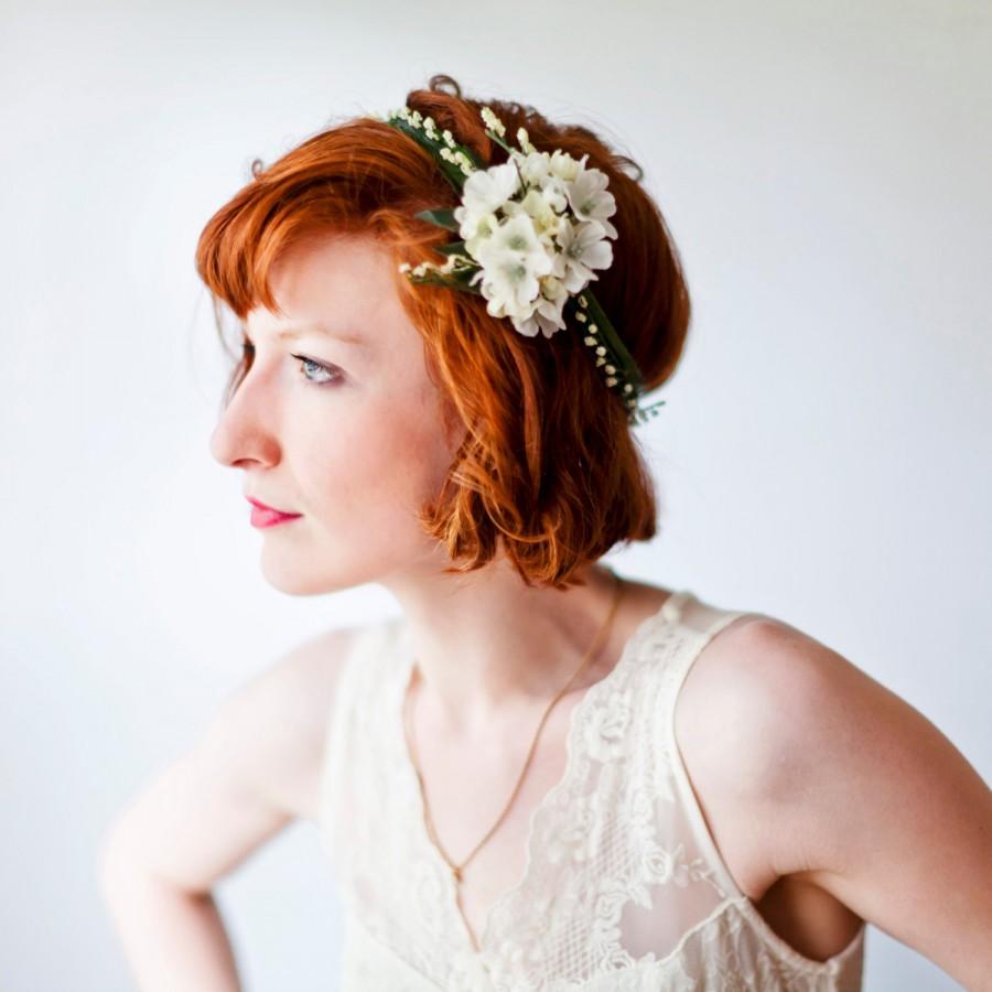 Wedding - Miss Whimsy White Quince Flower Crown