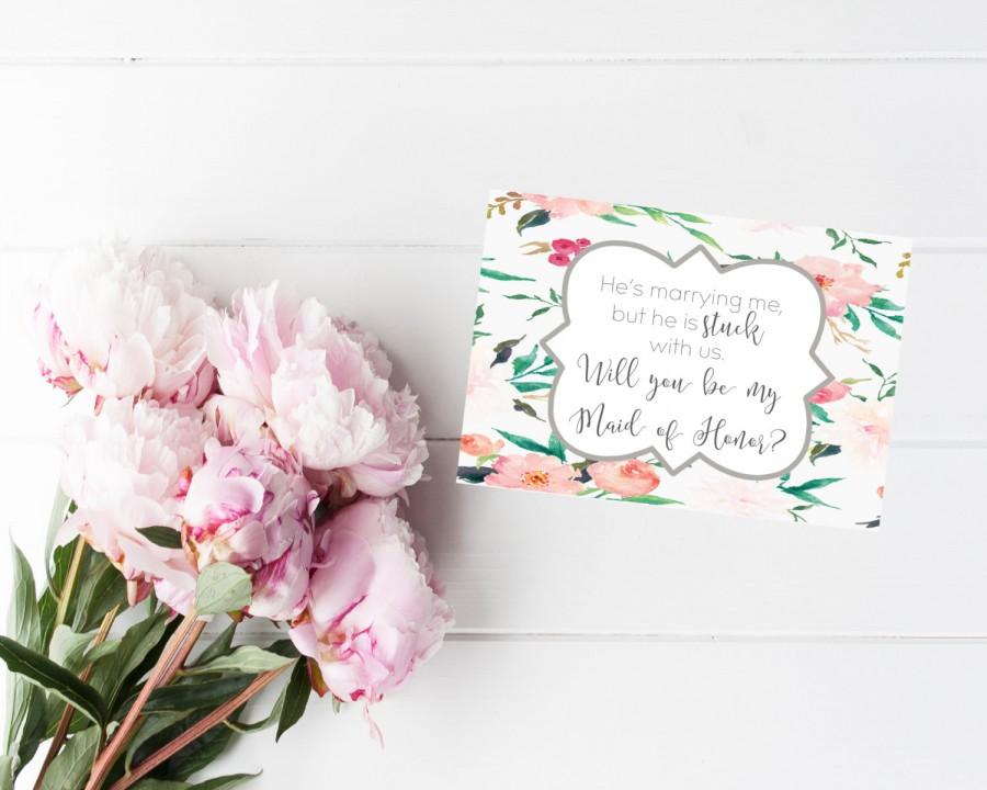 Hochzeit - Floral Maid of Honor Card