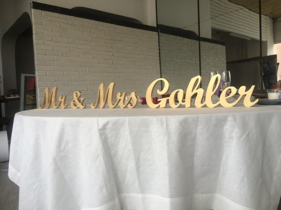 Mariage - Custom Name Sign top table sign for wedding Mr and Mrs Family sign, Mr AND Mrs LAST name sign, Mr & Mrs NAME sign, Personalized sign wedding