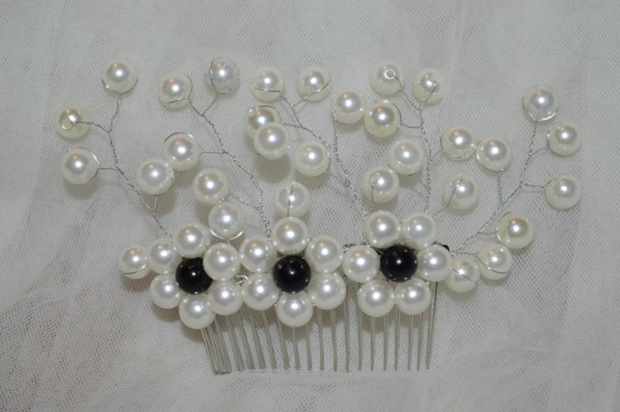 Mariage - Pearls Wedding hair comb Pearl Bridal hair accessories Wedding Hair Piece Bridal Hair Accessories Bridal Hair Piece  Wedding Hair Accessory
