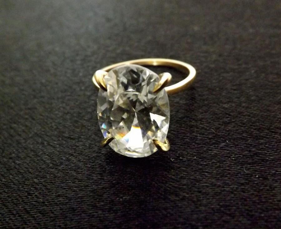 زفاف - Minimal, Promise Ring, Modern Bride, 14k Yellow Gold, Oval White, CZ Diamond, Claw,Prong, Contemporary, Wedding, Engagement Ring,Free Spping