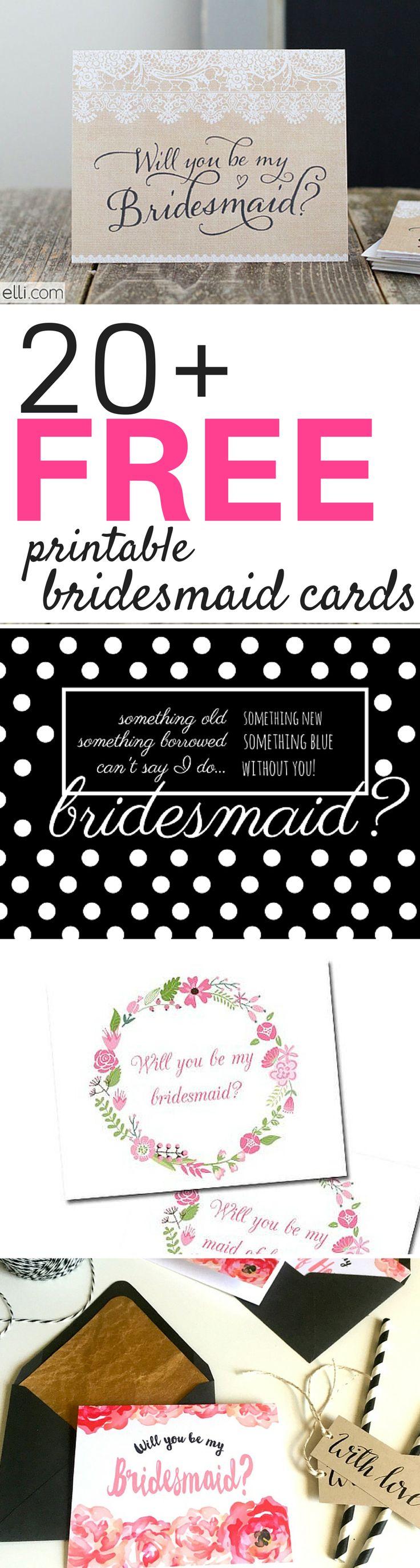 Wedding - 20  {Free} “Will You Be My Bridesmaid” Cards!