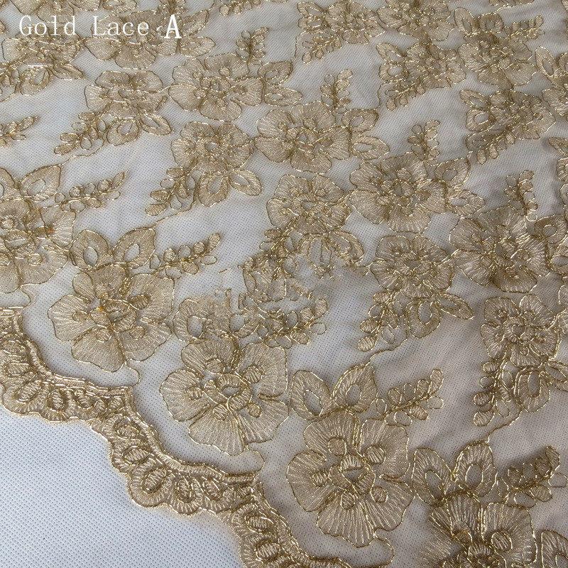Wedding - Corded Embroidery Lace Fabric, Floral Lace Fabric, 47 inches Wide for Wedding Dress, Veil, Costume, Craft Making, 1/2 Yard