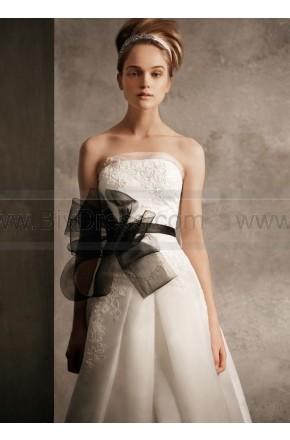 Mariage - White By Vera Wang Satin Faced Organza Gown With Illusion Piece Style VW351023