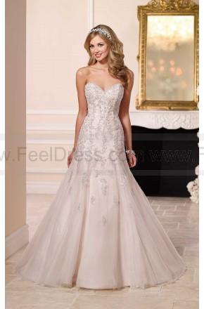 Hochzeit - Stella York Silver Lace Wedding Dress Style 6150