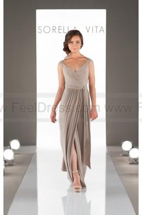 Hochzeit - Sorella Vita Wrap Bridesmaid Dress With Cap Sleeves Style 8874