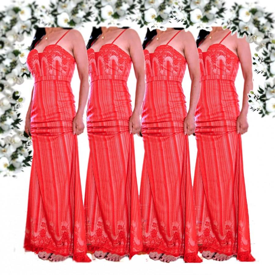Hochzeit - Red lace dress, bridal dress, bridal gown, bridesmaid dress, cocktail dress, wedding party, red bridesmaid dress, Christmas gift, red dress