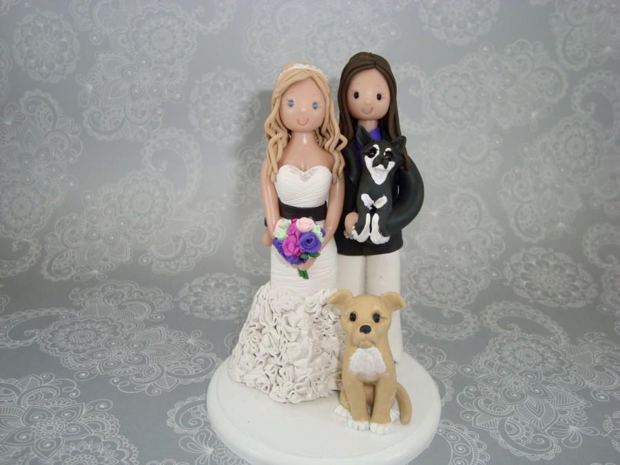 Wedding - Unique Cake Toppers - Customized Handmade Same Sex Wedding Cake Topper