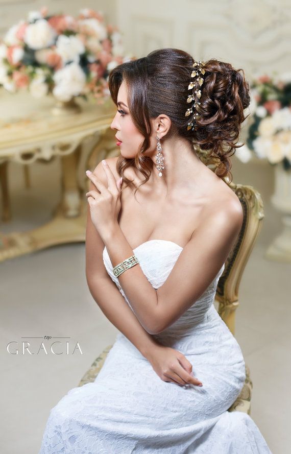 Свадьба - Gold Leaf Headpiece Bridal Headpiece Greek Headpiece Wedding Hair Band Bridal Hair Piece Grecian Leaf Hair Accessories, Wedding Headpiece