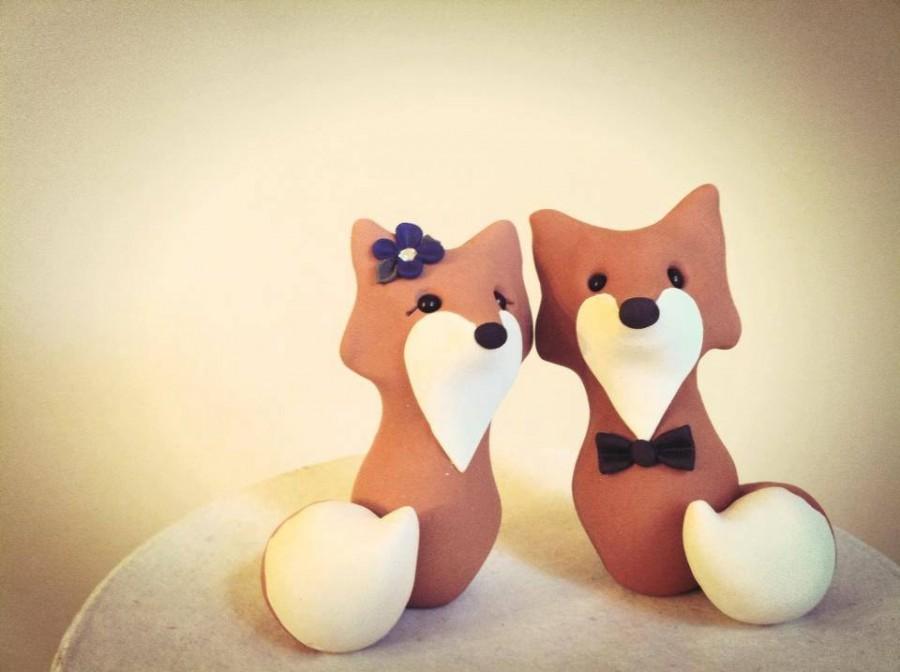 زفاف - Fox Custom Wedding Cake Topper Handmade