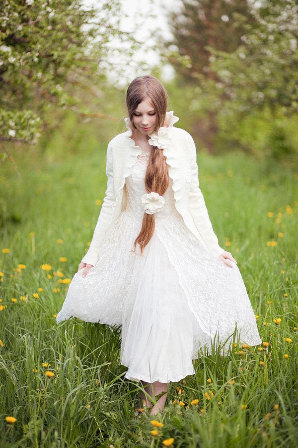Wedding - Glamorous & elegant bridal jacket hand made