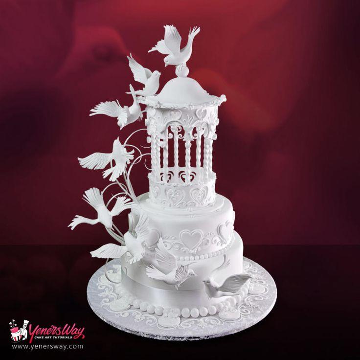Hochzeit - Gazebo & Doves Wedding Cake