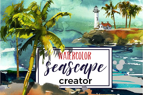 Mariage - Watercolor Seascape Creator Kit