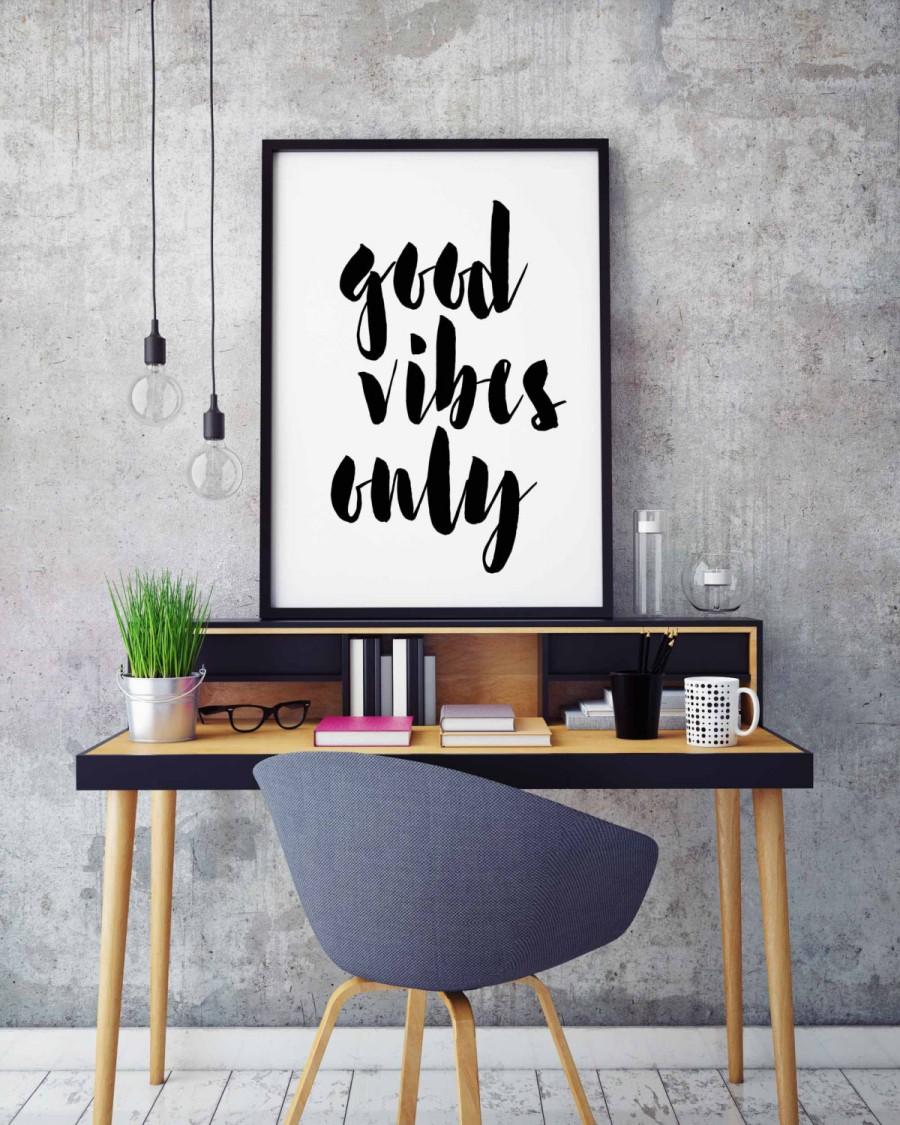 Hochzeit - Good Vibes Only, Inspirational Quote Print, Printable Art, INSTANT DOWNLOAD, Modern Home Decor, Motivational Wall Print, Inspiring quotes